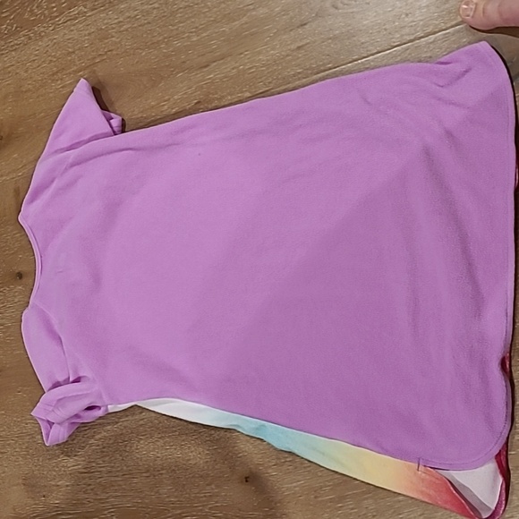 Fleece Short Sleeve Purple Unicorn Nightgown - Picture 2 of 2